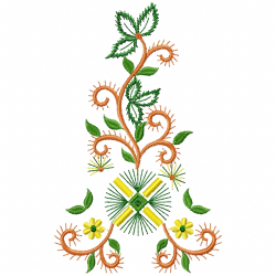 Flowers And Tree Embroidery Design 7